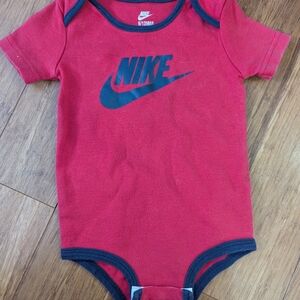 Nike Red short sleeve gender neutral Baby One piece bodysuit